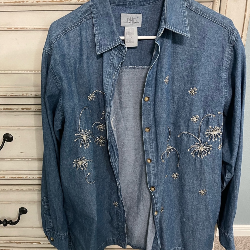 Embroidered Denim Shirt